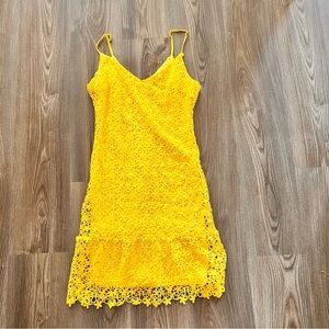 XS Lulus Bright Strap Yellow Cut Out Lace In an Excellent Condition